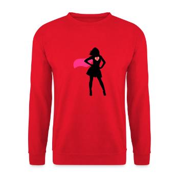 Super Mommy - Unisex Pullover - Rot - Vorne - Alina (178cm) & Michal (187cm)
