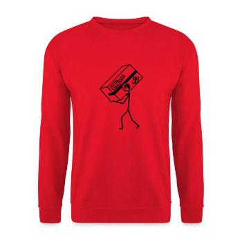 Paketbote - Unisex Pullover - Rot - Vorne - Alina (178cm) & Michal (187cm)