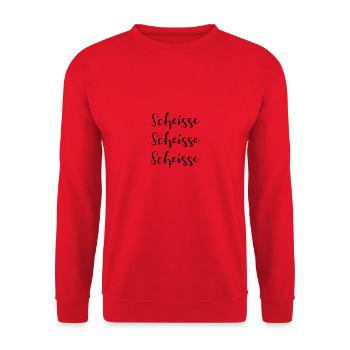 Scheisse Scheisse Scheisse fluchen - Unisex Pullover - Rot - Vorne - Alina (178cm) & Michal (187cm)