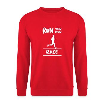 Marathon Triathlon Running Jogging Biking Cycling - Unisex Sweatshirt - red - Front - Alina (178cm) & Michal (187cm)
