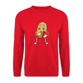 Deutsche Kartoffel - Unisex Pullover - Rot - Vorne - Alina (178cm) & Michal (187cm)