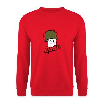 Mr Ronchon QUOI - Sweat-shirt Unisexe - rouge - Devant - Alina (178cm) & Michal (187cm)
