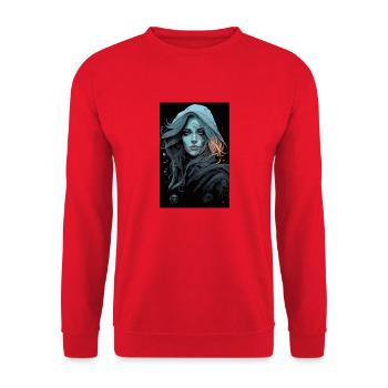 Dunkler Stil - Unisex Pullover - Rot - Vorne - Alina (178cm) & Michal (187cm)