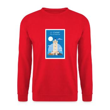 KERMORVAN LIGHTHOUSE - Unisex Sweatshirt - red - Front - Alina (178cm) & Michal (187cm)