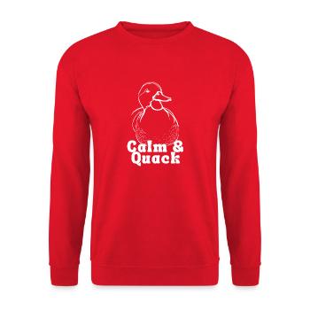 Calm and Quack - Unisex Sweatshirt - red - Front - Alina (178cm) & Michal (187cm)