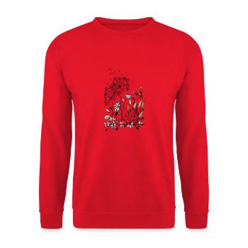 Blumen - Unisex Pullover - Rot - Vorne - Alina (178cm) & Michal (187cm)