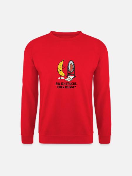 Banane Wurst Spiegel Sinnkrise Schönheit - Unisex Pullover - Rot