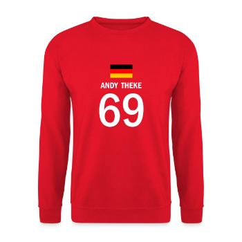ANDY THEKE - Unisex Pullover - Rot - Vorne - Alina (178cm) & Michal (187cm)