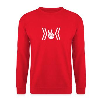 Peace White Large - Unisex Sweatshirt - red - Front - Alina (178cm) & Michal (187cm)