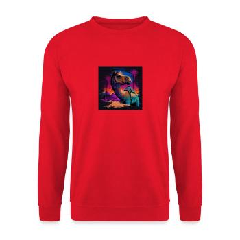 Camel aux couleurs néon, synthwave / 80s - Sweat-shirt Unisexe - rouge - Devant - Alina (178cm) & Michal (187cm)