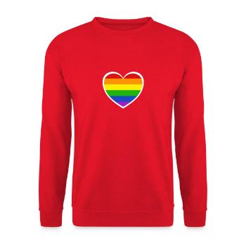 Lgbt Pride Herz Regenbogen Regenbogenflagge Liebe - Unisex Pullover - Rot - Vorne - Alina (178cm) & Michal (187cm)