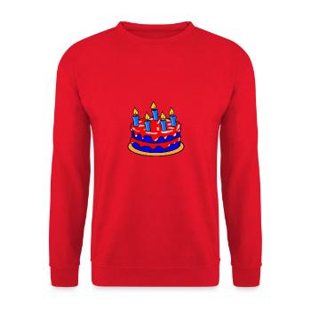 Gâteau d'anniversaire - Sweat-shirt Unisexe - rouge - Devant - Alina (178cm) & Michal (187cm)