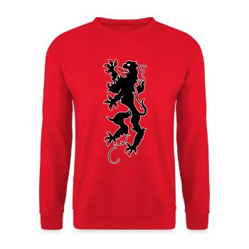 Chemnitzer Löwe - Chemnitz - Unisex Pullover - Rot - Vorne - Alina (178cm) & Michal (187cm)
