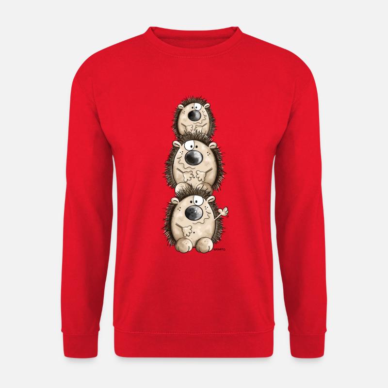 Funny Hedgehogs - Unisex Sweatshirt - red