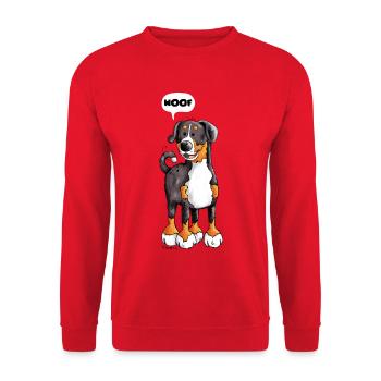 Woof Appenzeller Sennenhund - Sweat-shirt Unisexe - rouge - Devant - Alina (178cm) & Michal (187cm)