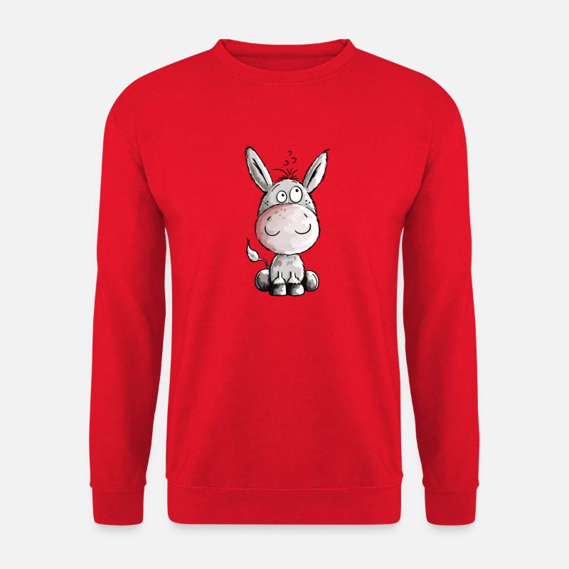Kleiner Esel - Eselchen - Comic - Tiere - Unisex Pullover - Rot