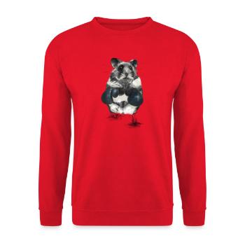 Hamster combatif sur le ring de boxe - Sweat-shirt Unisexe - rouge - Devant - Alina (178cm) & Michal (187cm)