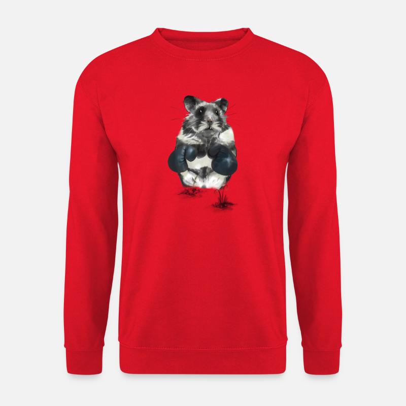 Kampfgeist Hamster im Boxring - Unisex Pullover - Rot