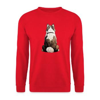 Husky sibérien - Sweat-shirt Unisexe - rouge - Devant - Alina (178cm) & Michal (187cm)