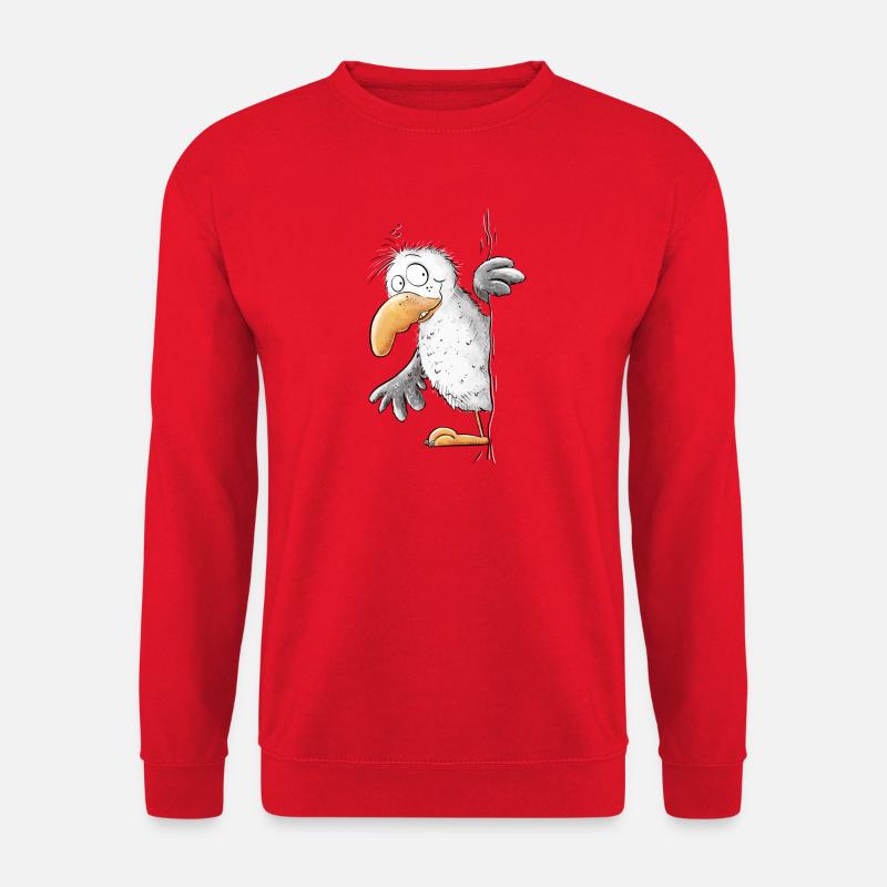 Drollige Möwe Tiermotiv - Unisex Pullover - Rot