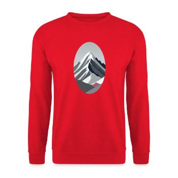Abstract Mountains with Contrasts of Greys - Unisex Sweatshirt - red - Front - Alina (178cm) & Michal (187cm)
