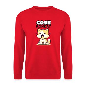 Pixel Art Cute Shiba Inu - Unisex Sweatshirt - red - Front - Alina (178cm) & Michal (187cm)