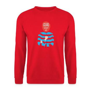 Guad schautst aus – dicton bavarois - Sweat-shirt Unisexe - rouge - Devant - Alina (178cm) & Michal (187cm)