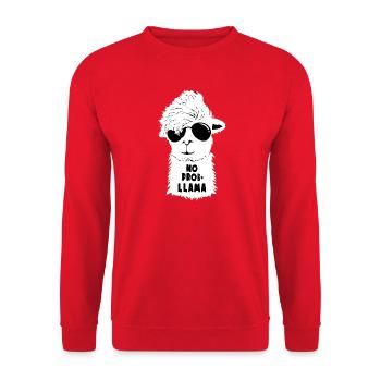 Lama Problemlose Brille - Unisex Pullover - Rot - Vorne - Alina (178cm) & Michal (187cm)