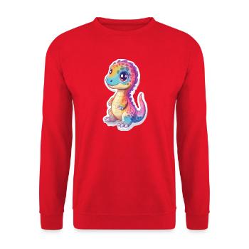 Dinosaure - Sweat-shirt Unisexe - rouge - Devant - Alina (178cm) & Michal (187cm)