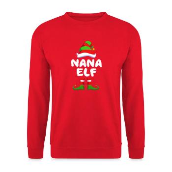 Elfe Elf Weihnachtsgeschenk Oma Großmutter - Unisex Pullover - Rot - Vorne - Alina (178cm) & Michal (187cm)