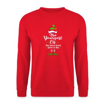 Elf Elf Christmas Gift Son Brother - Unisex Sweatshirt - red - Front - Alina (178cm) & Michal (187cm)