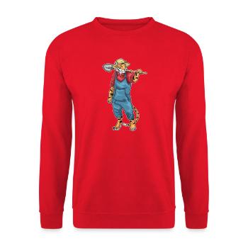 Tiger Gärtner Schaufel Garten - Unisex Pullover - Rot - Vorne - Alina (178cm) & Michal (187cm)