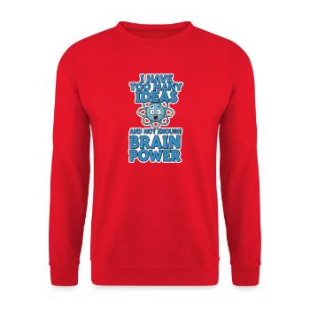 Brain Power Comic Shirt Gift - Unisex Sweatshirt - red - Front - Alina (178cm) & Michal (187cm)