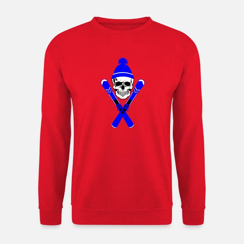 Skifahrer Schädel - Unisex Pullover - Rot