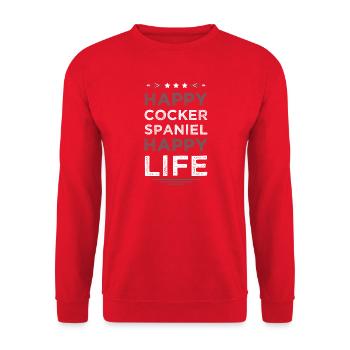 Mode de vie heureux de l’épagneul cocker - Sweat-shirt Unisexe - rouge - Devant - Alina (178cm) & Michal (187cm)