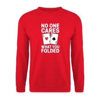 Poker - Personne ne s’en soucie en disant design - Sweat-shirt Unisexe - rouge - Devant - Alina (178cm) & Michal (187cm)