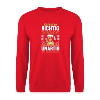 Santa Claus Christmas Time Naughty Christmas - Unisex Sweatshirt - red - Front - Alina (178cm) & Michal (187cm)