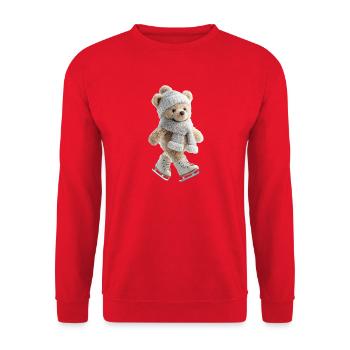 Ours en peluche glacée avec chapeau et écharpe - Sweat-shirt Unisexe - rouge - Devant - Alina (178cm) & Michal (187cm)