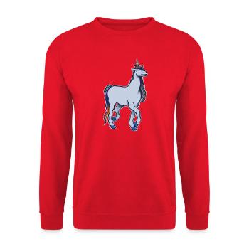 Licorne arc-en-ciel pastel - Sweat-shirt Unisexe - rouge - Devant - Alina (178cm) & Michal (187cm)