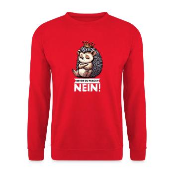 Bevor Du Fragst Igel Igelliebhaber Igelfan Stachel - Unisex Pullover - Rot - Vorne - Alina (178cm) & Michal (187cm)