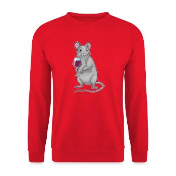 Mouse Red Wine - Unisex Sweatshirt - red - Front - Alina (178cm) & Michal (187cm)