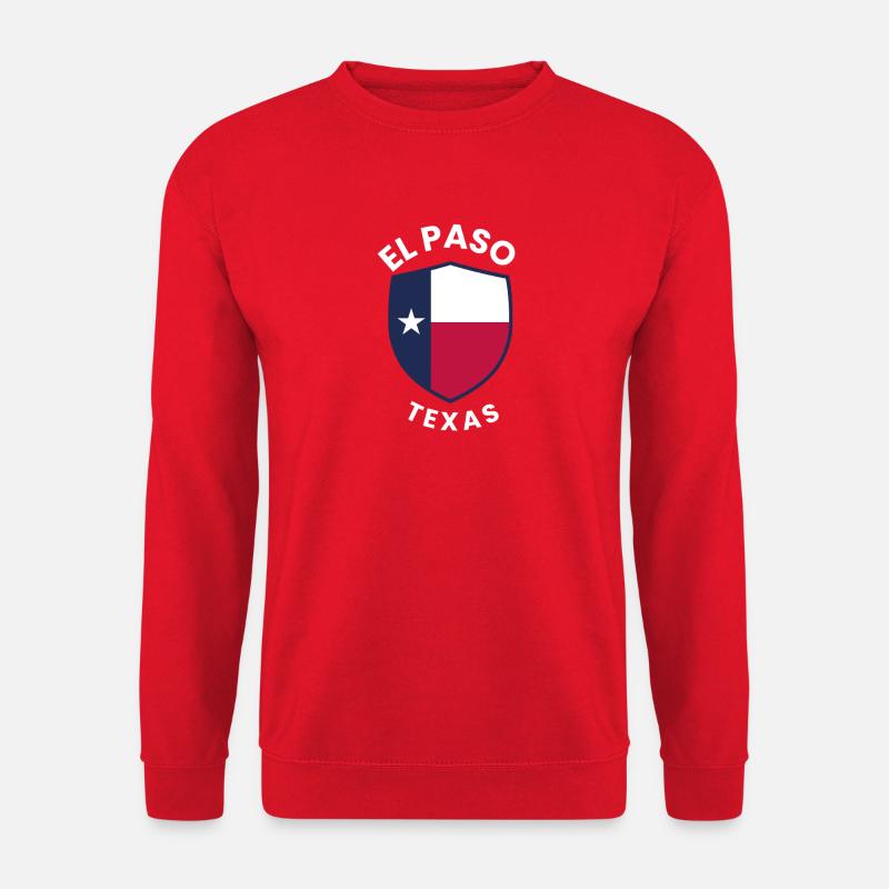 El Paso Texas Shield Flag - Unisex Sweatshirt - red
