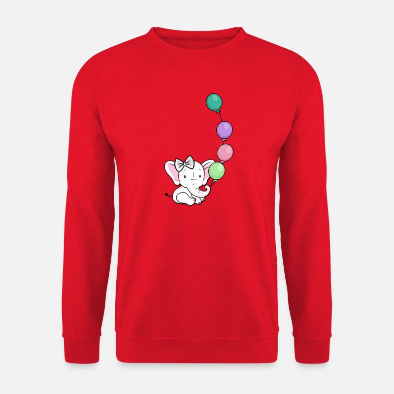 Balloon elephant with bow - Unisex Sweatshirt - red