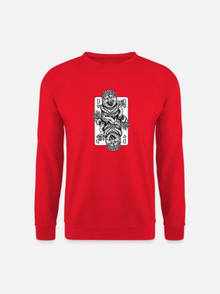 Eurasier | Queen Of Hearts | Karten - Unisex Pullover - Rot