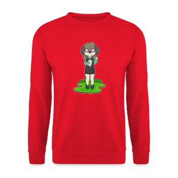 Hund Sekretärin Brille Büro - Unisex Pullover - Rot - Vorne - Alina (178cm) & Michal (187cm)
