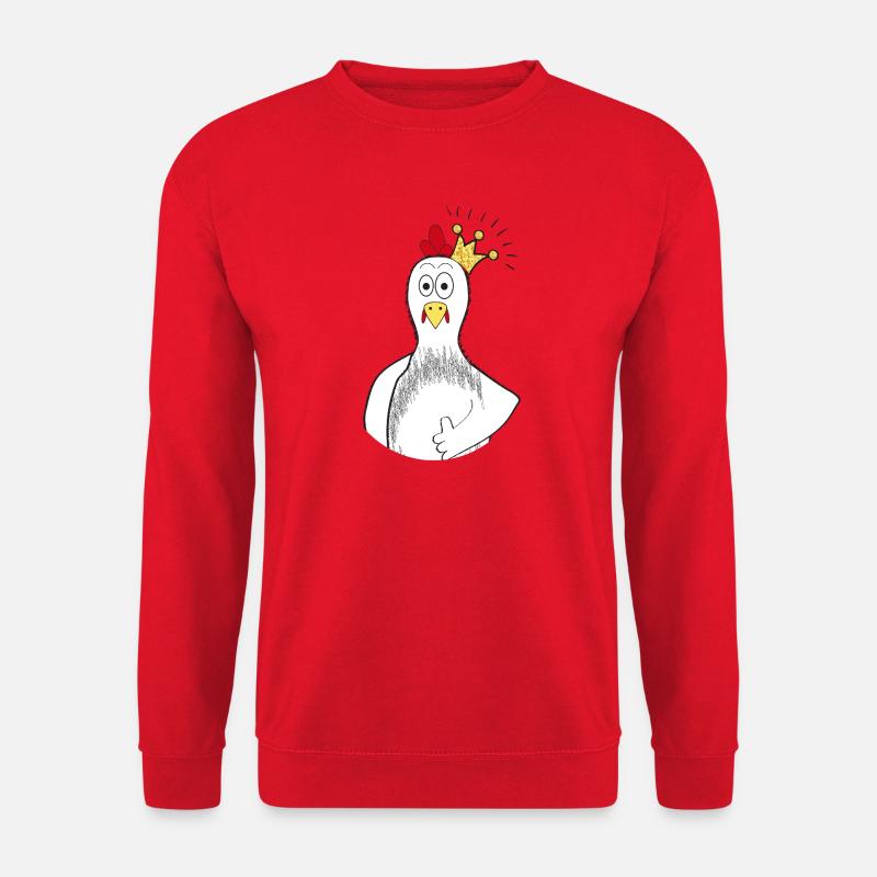 Huhn mit Krone - Unisex Pullover - Rot