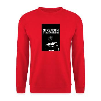 Strength in silence - Unisex Sweatshirt - red - Front - Alina (178cm) & Michal (187cm)