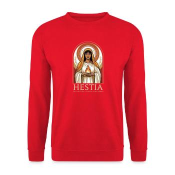 Hestia Göttin des Heims Feuer - Unisex Pullover - Rot - Vorne - Alina (178cm) & Michal (187cm)