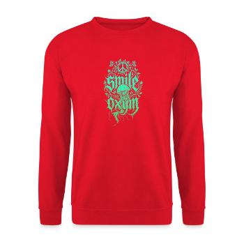 Glowing Algae Jellyfish Jungle - Unisex Sweatshirt - red - Front - Alina (178cm) & Michal (187cm)