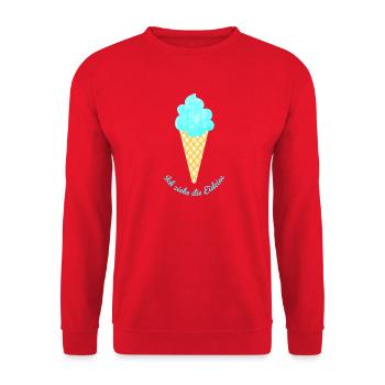 Reißleine ziehen Quote Eis Eiscreme Softeis Sommer - Unisex Pullover - Rot - Vorne - Alina (178cm) & Michal (187cm)